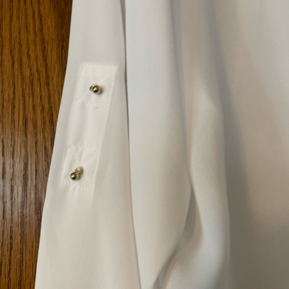 Express White Relaxed Buttoned Blouse - image 5